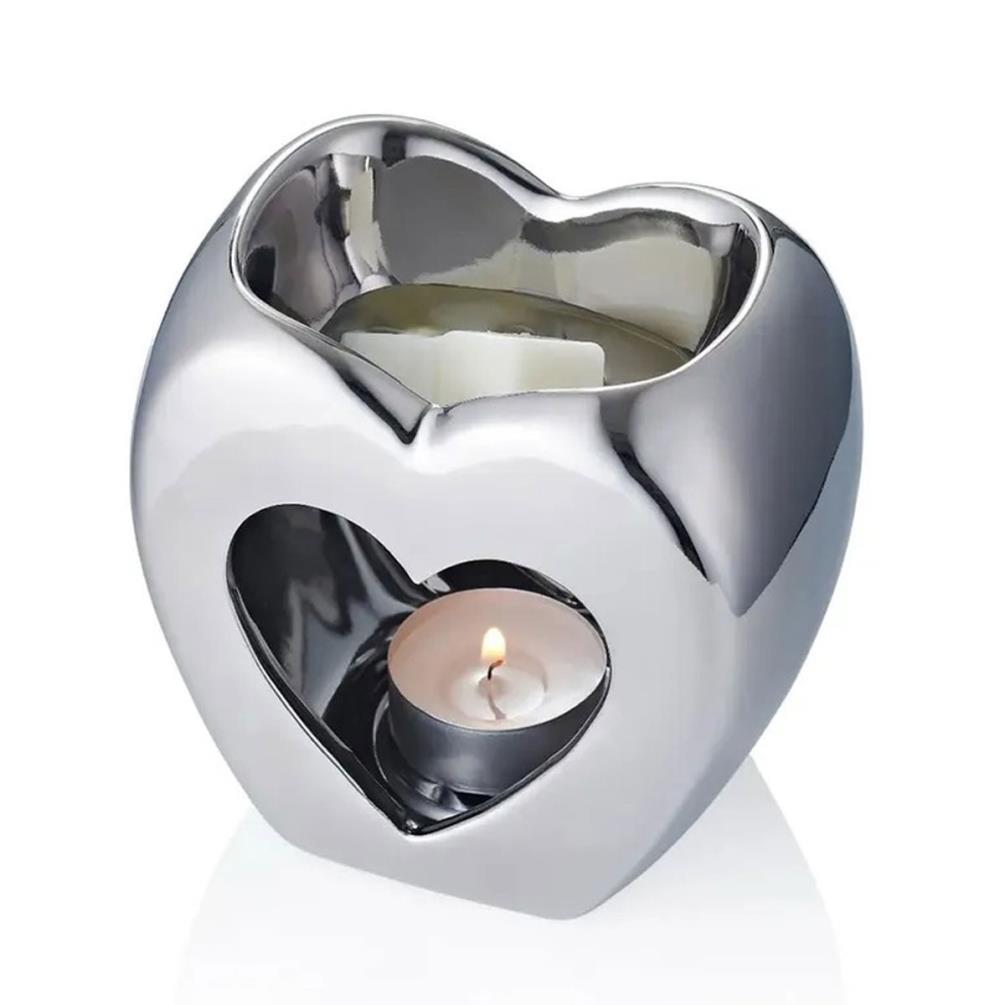 Ava May Chrome Heart Shaped Wax Melt Warmer £5.99